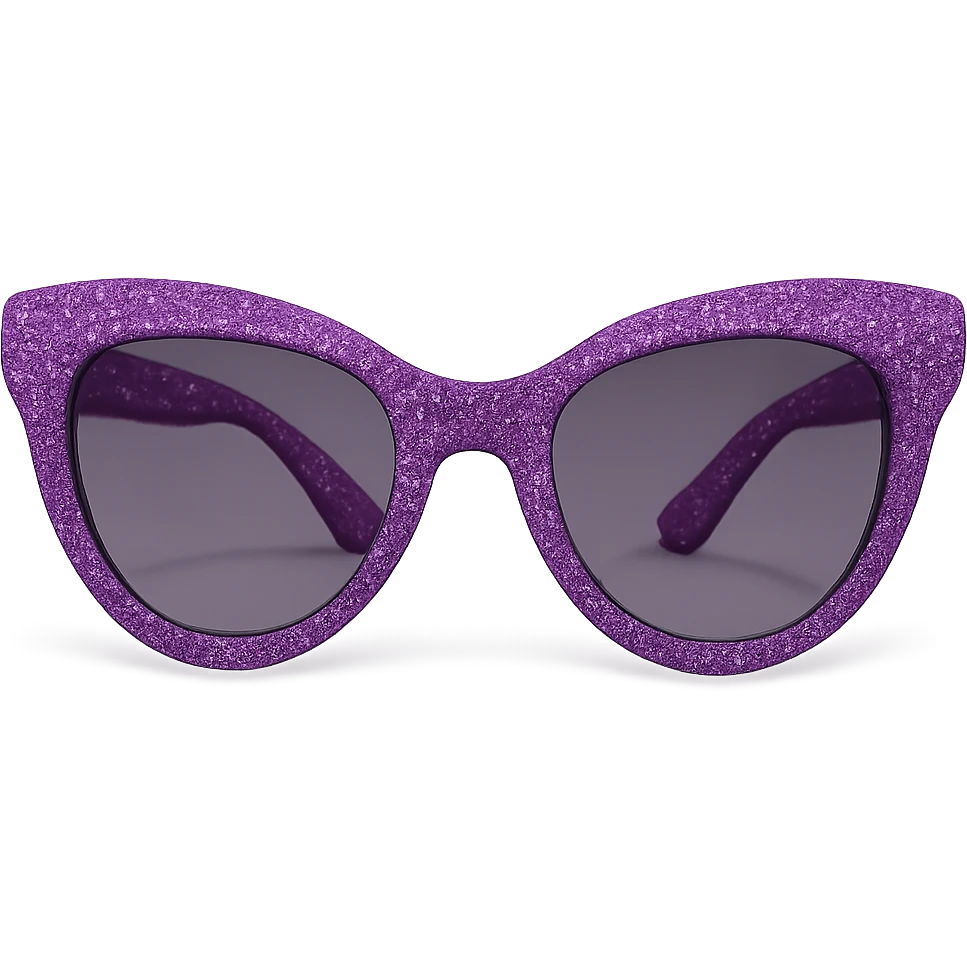 purple sparkly designer sunglasses emoji