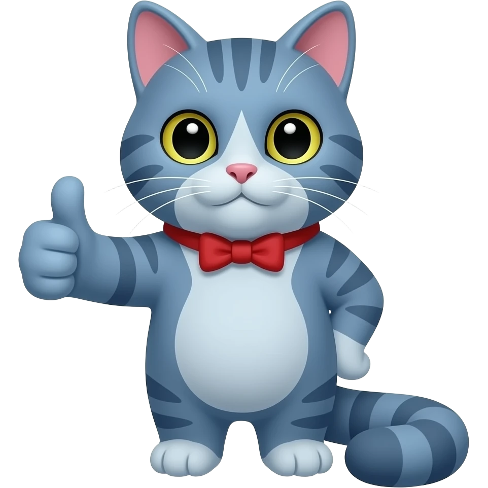 British Cat blue thumb up emoji
