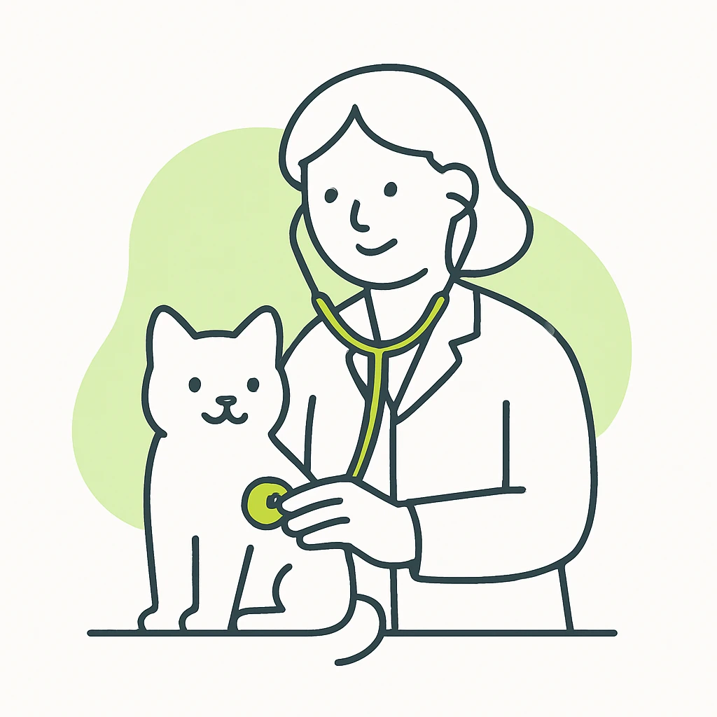 veterinarian examining a cat emoji