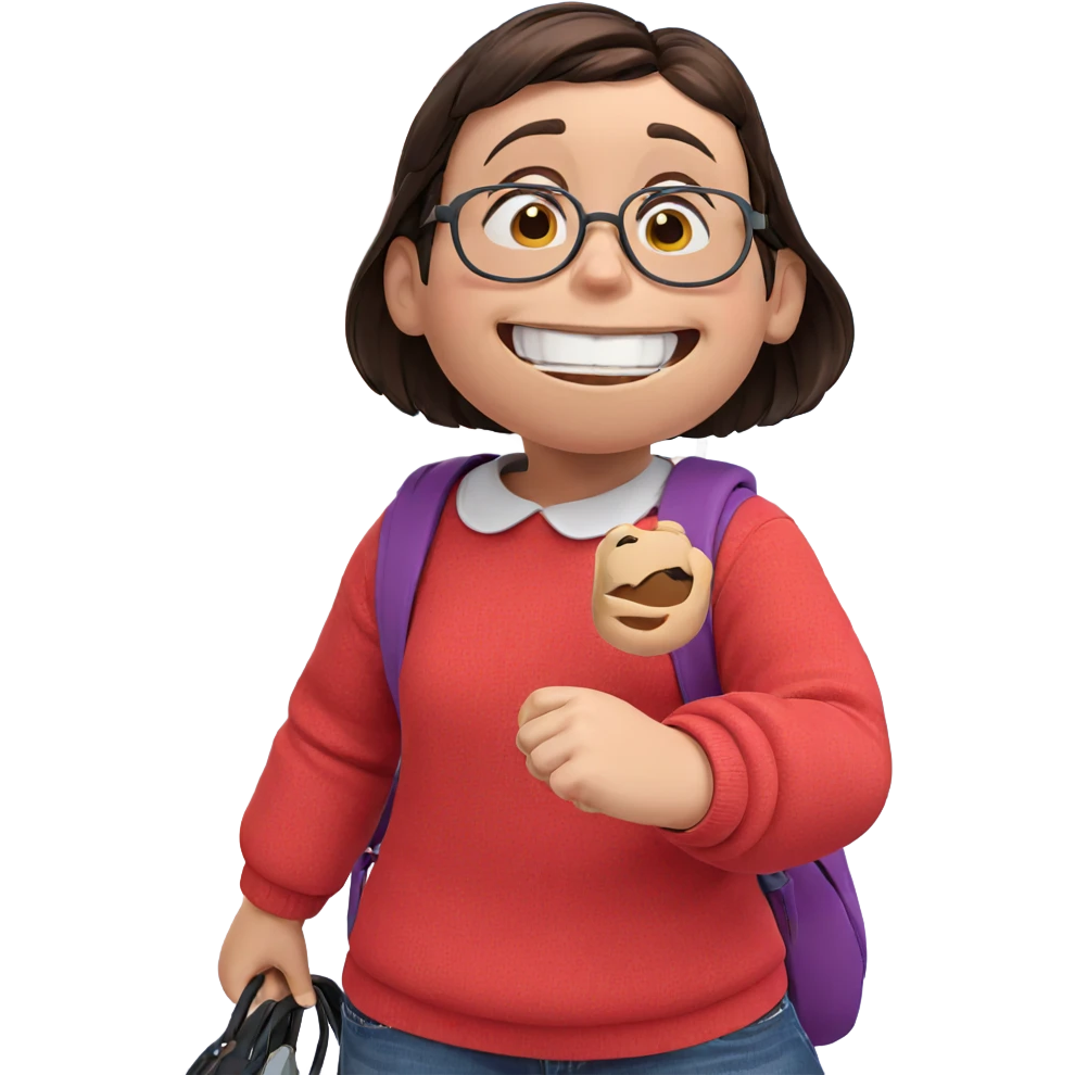 happy girl with glasses emoji