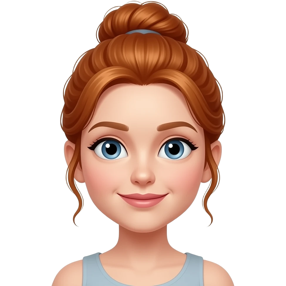 Redhead with her hair up emoji