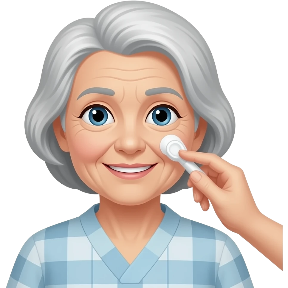 elderly woman getting heko in the bathroom emoji