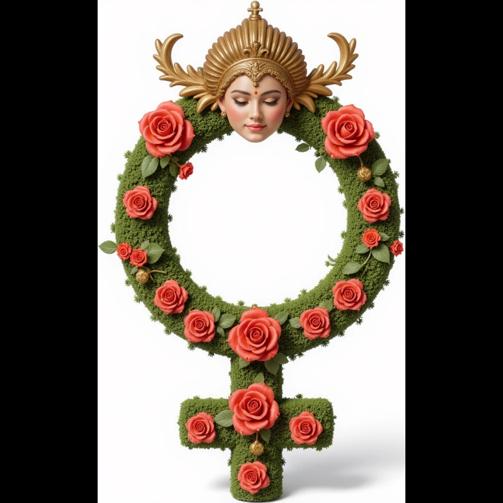 recognizable typical sign of the singer prince in the form of a male - female sign filled with exotic ornaments without a face emoji