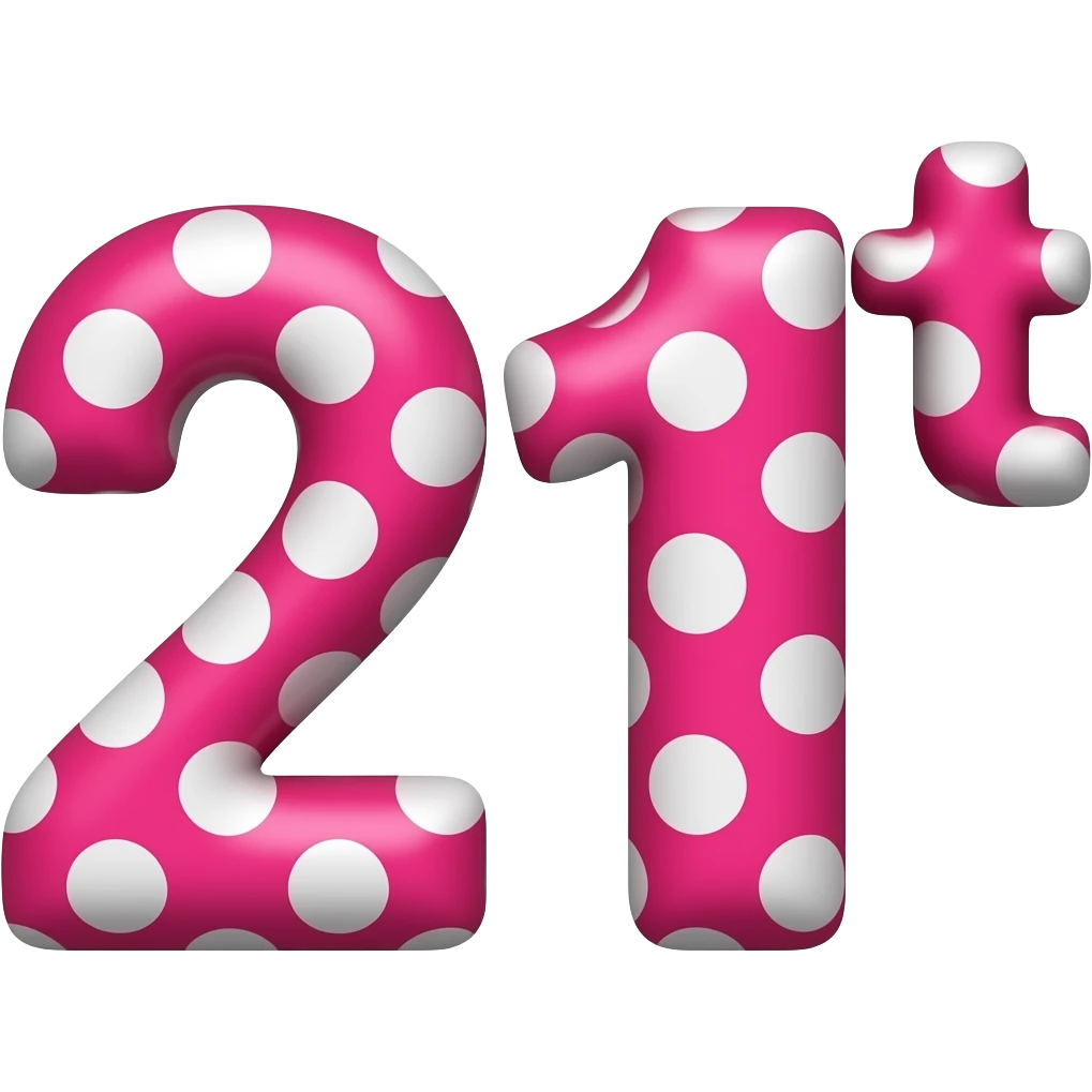PINK POLKA DOTLETTERS   21ST emoji
