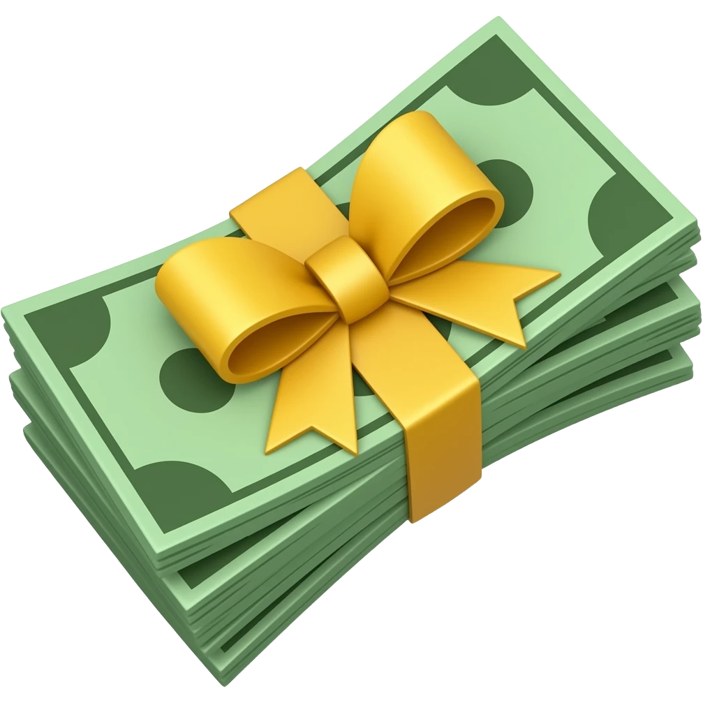 money with a bow emoji