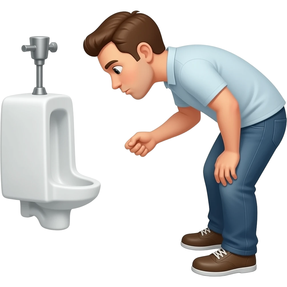 Man pissing at urinal emoji
