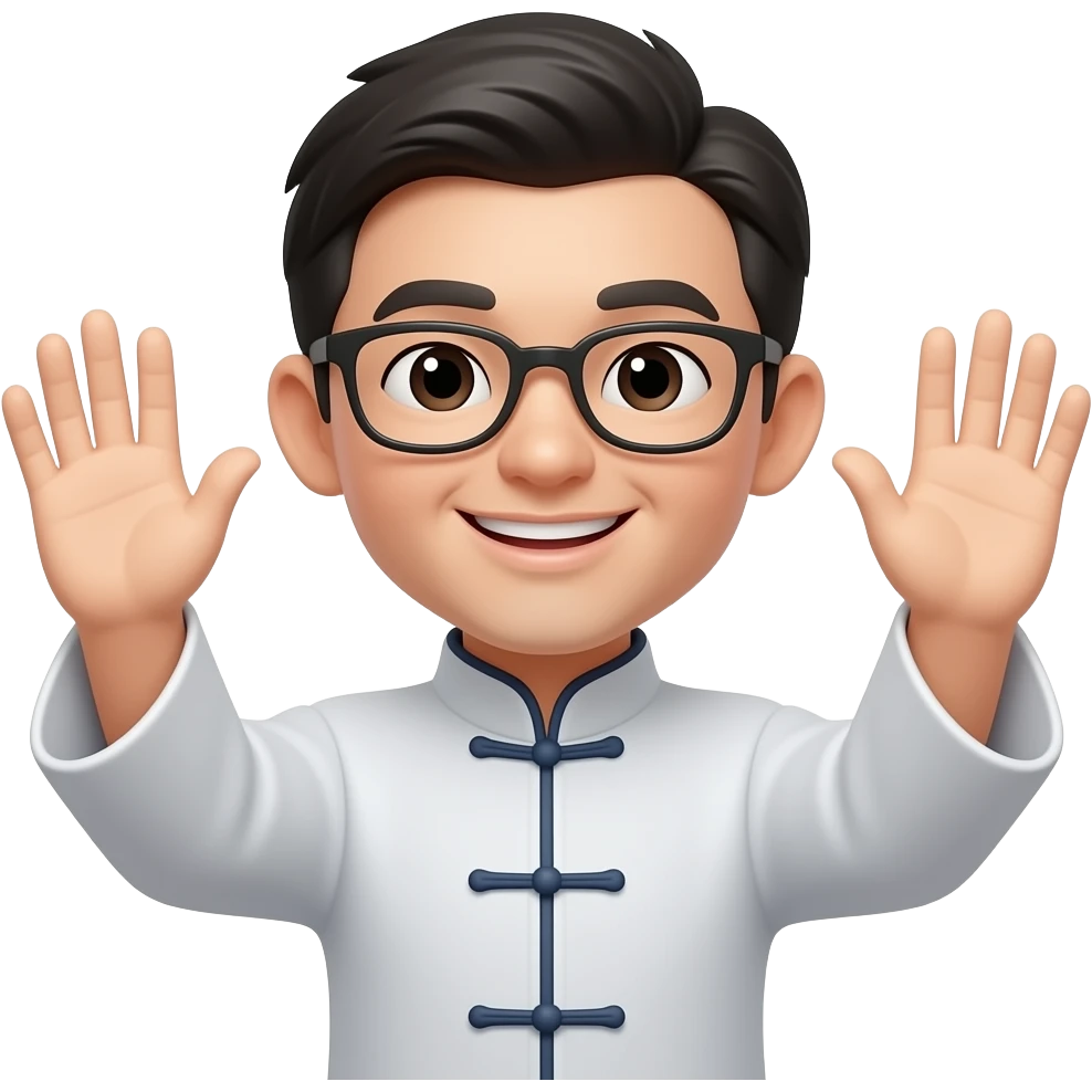 Emoji qui salut avec les mains uniquement de manière chinoise emoji