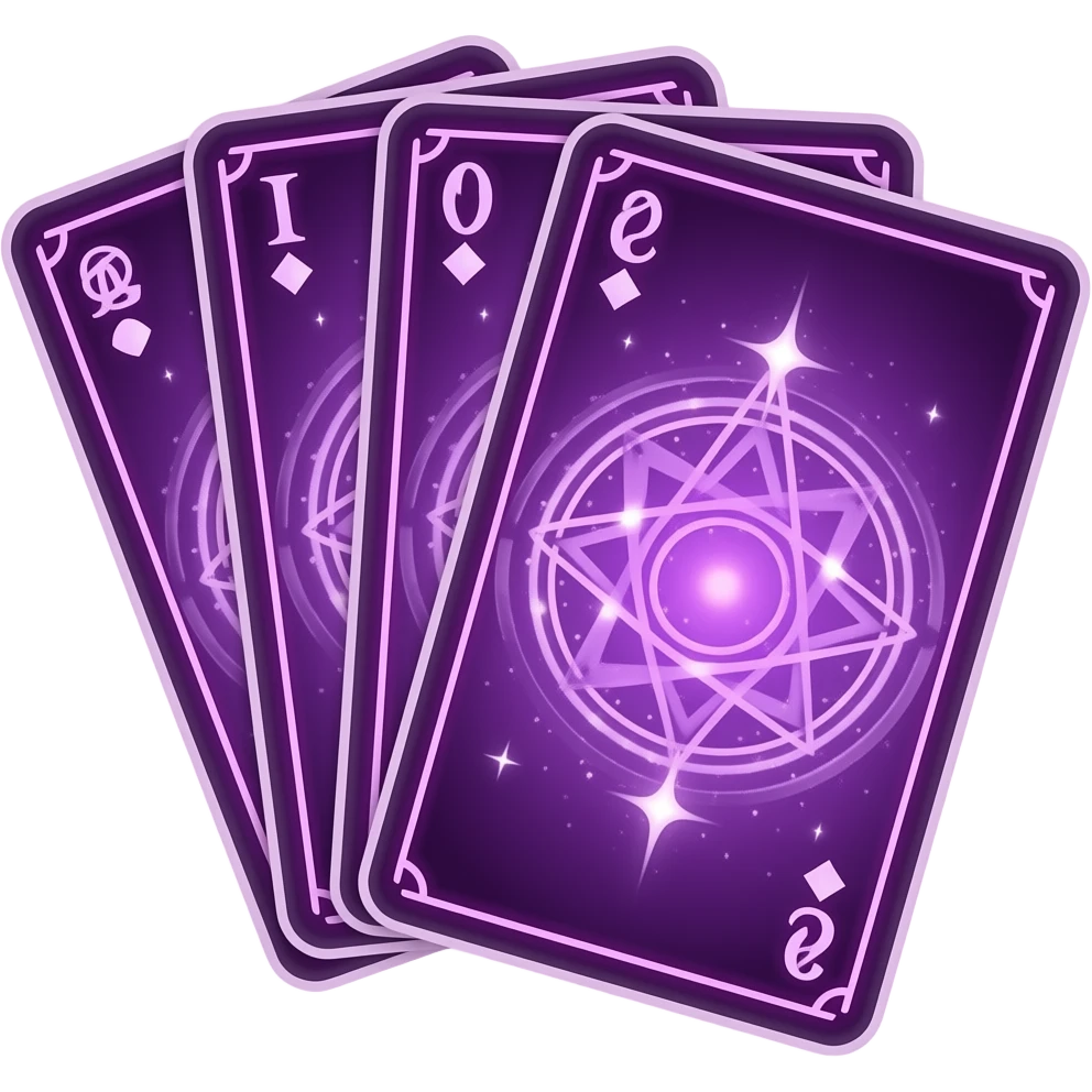 Purple magic tarot cards emoji