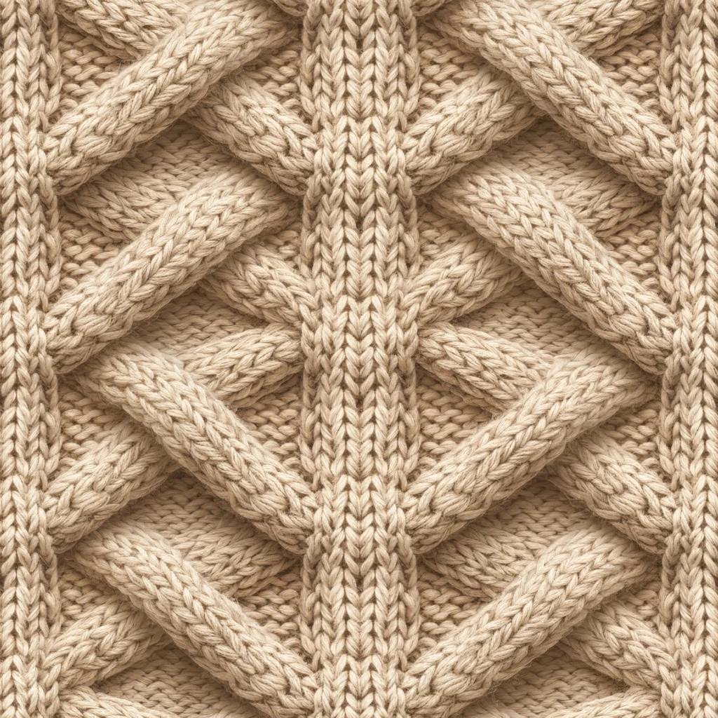 knitted sweater texture, seamless pattern, warm beige and cream tones, cozy autumn background, soft fabric style emoji