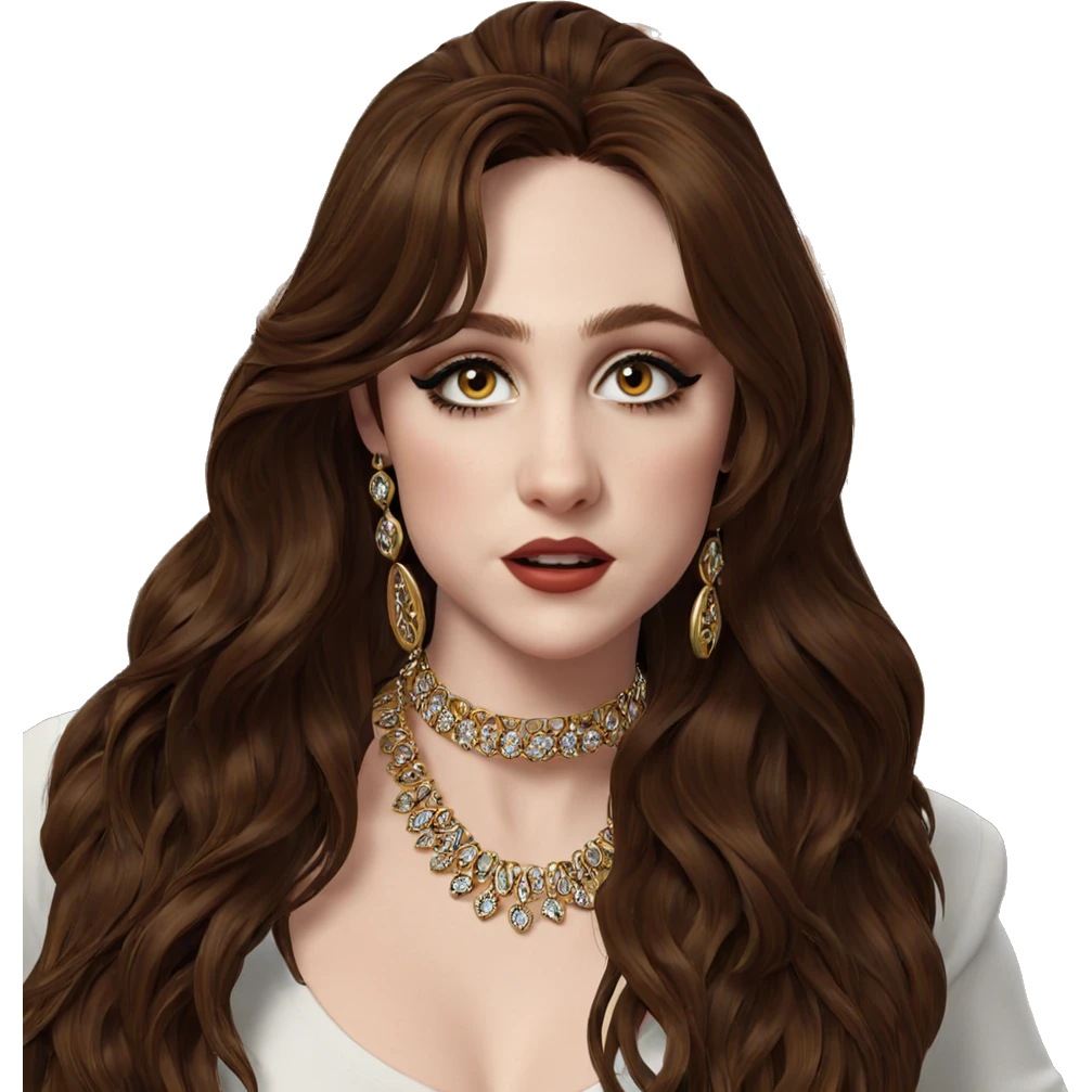 brown haired girl in jewelry emoji