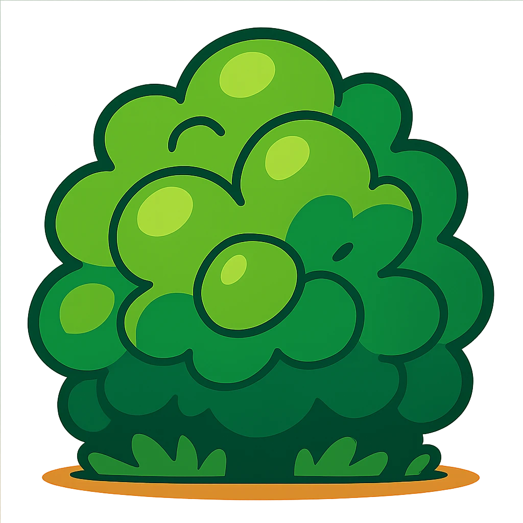 Remove the background, keep only the bush in vibrant toon style with transparent background. emoji