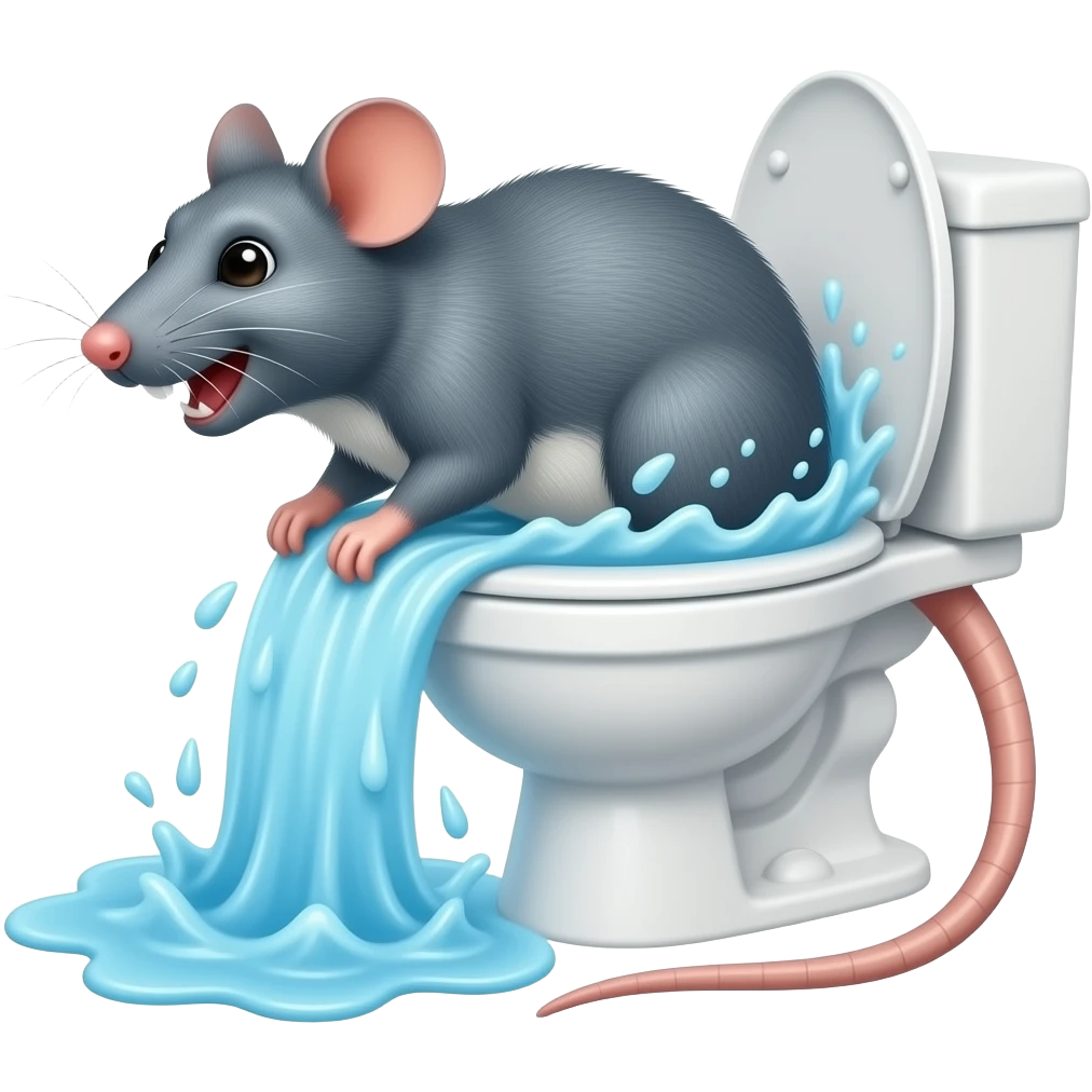 Flushed away roddy rat emoji