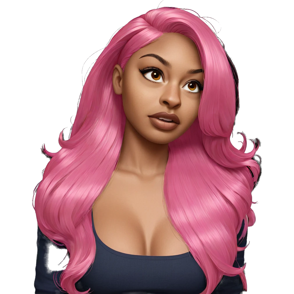 traditional beauty with pink hair emoji