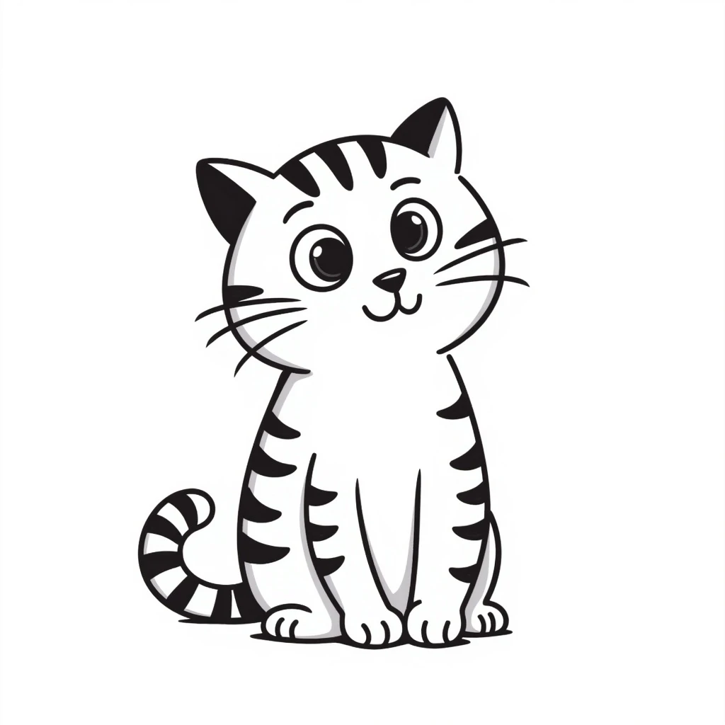 hand-drawn doodle of a cat sitting emoji