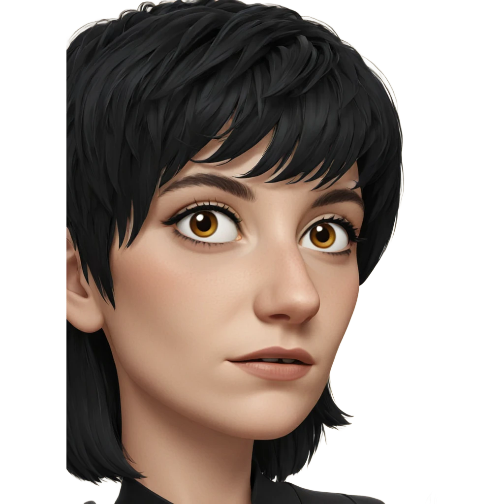 portrait of a girl with black hair emoji