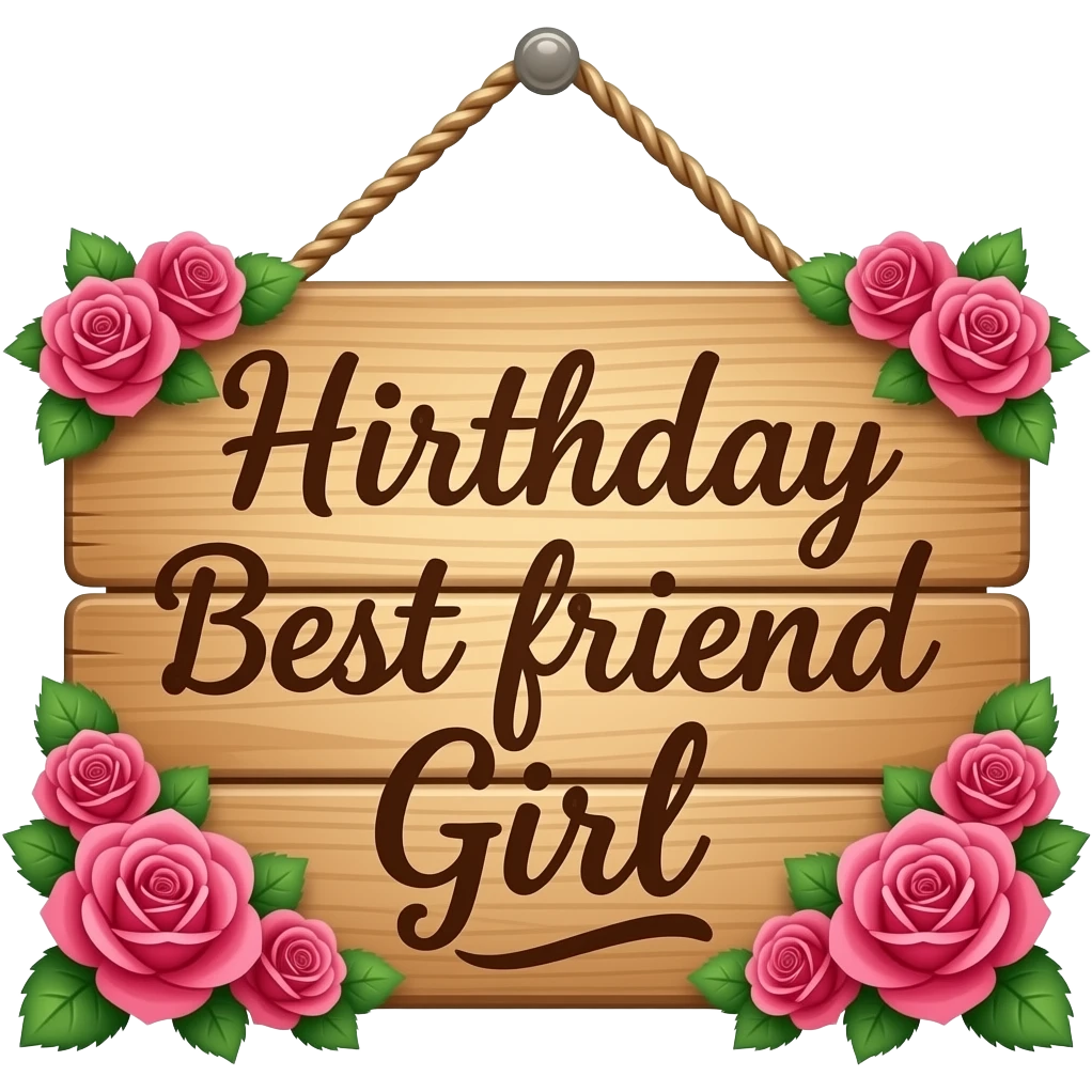 HAPPY BIRTHDAY BEST FRIEND GIRL SIGN emoji