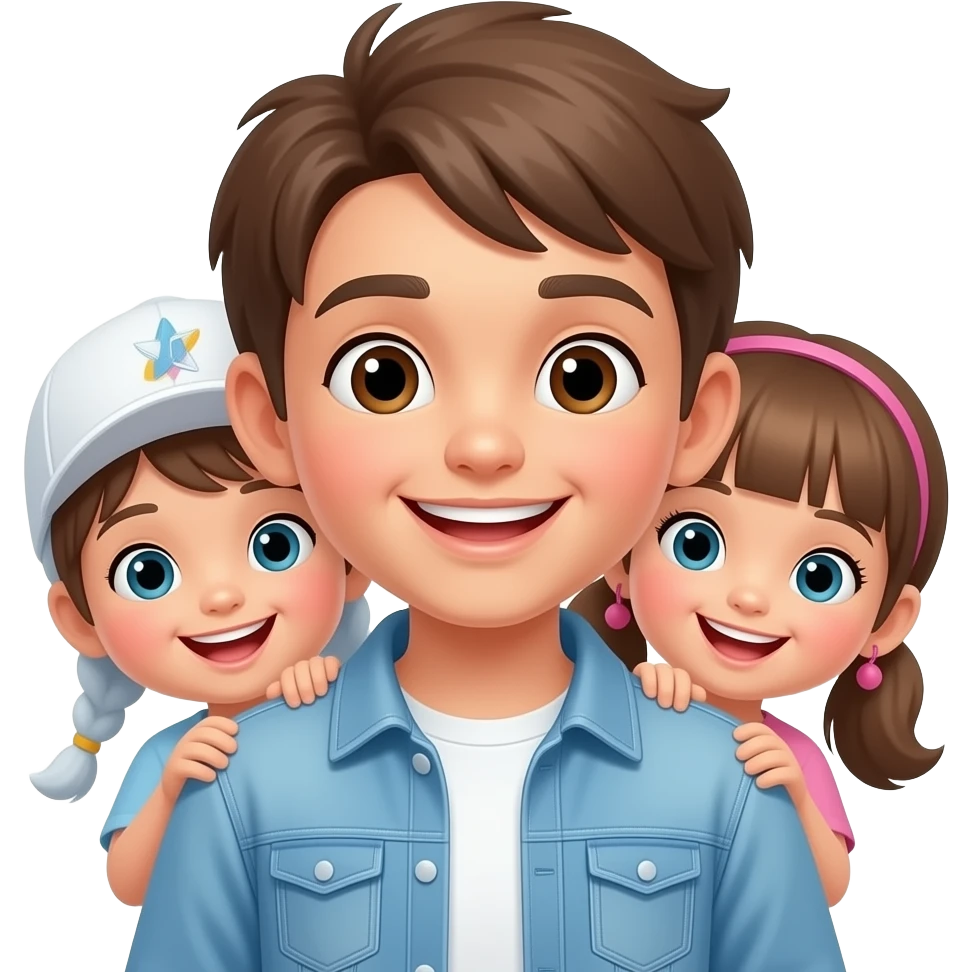 niños callendo alegres emoji