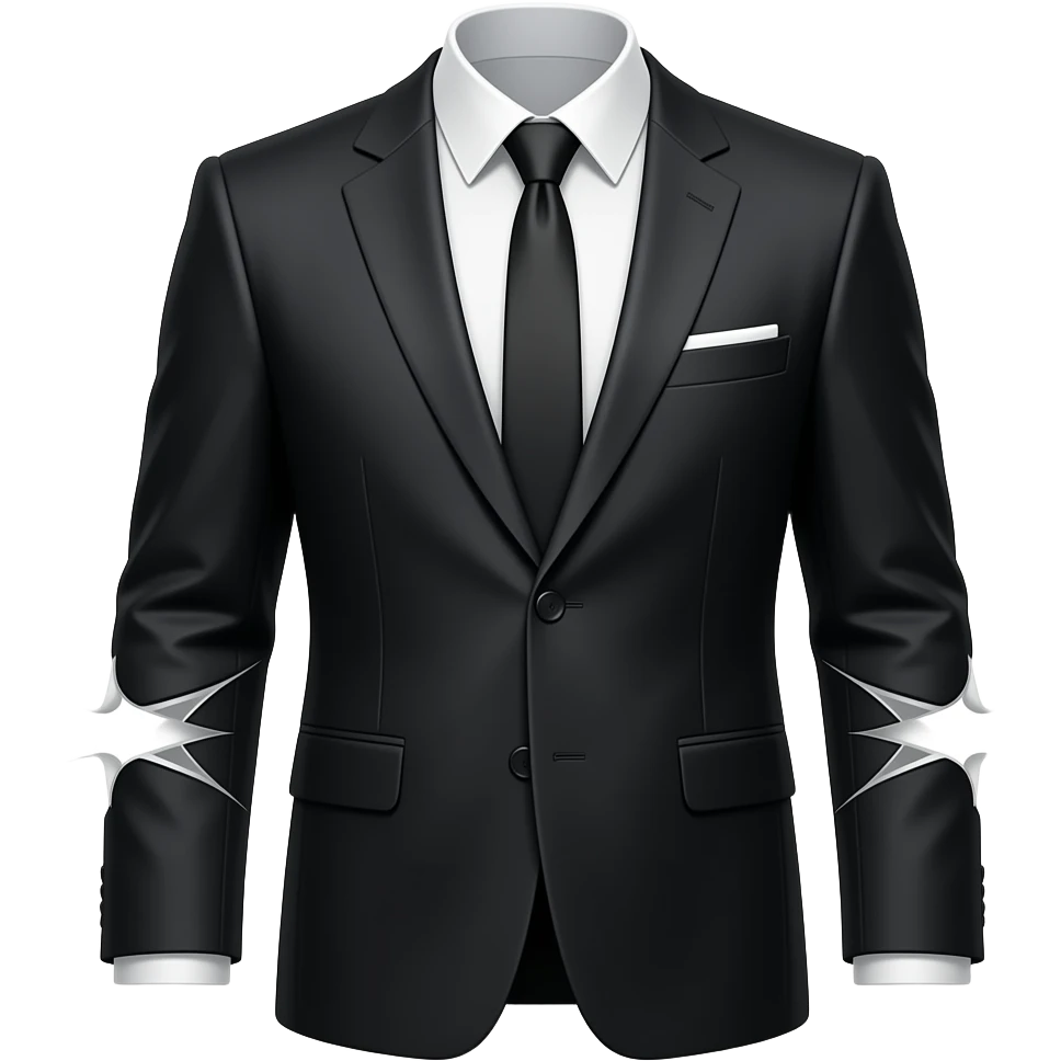 ripped black suit emoji