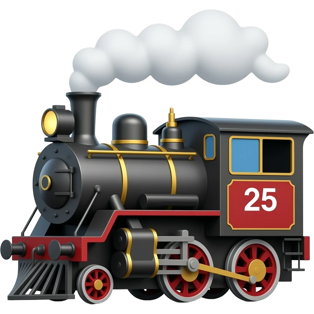Steam locomotive nomber 25 emoji