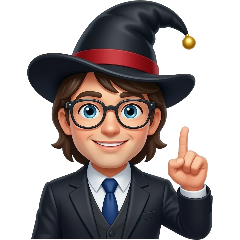 magician saying "Hey" wear glasses emoji