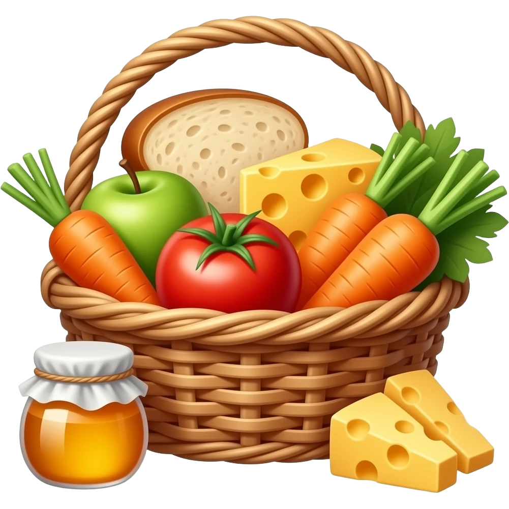 hazme una cesta llena de comida emoji