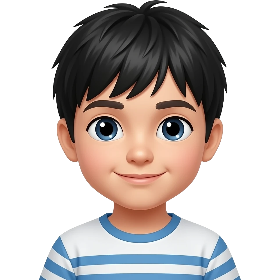 Niño pequeño pelo liso negro emoji