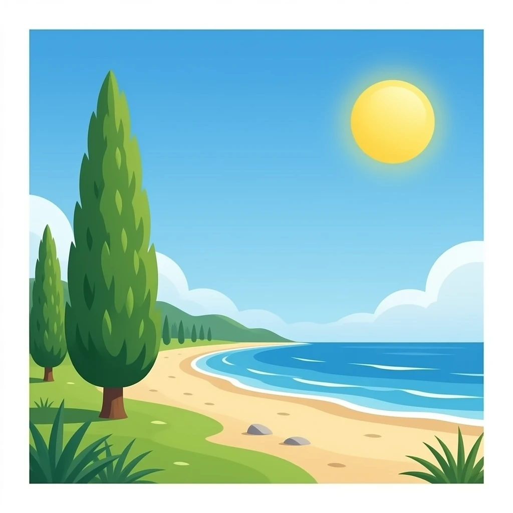 Cypress tree  beach emoji