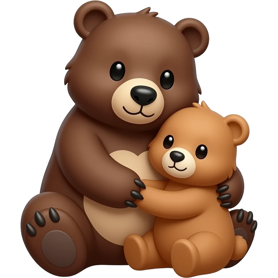 Big Bear and Small Bear Cuddling emoji
