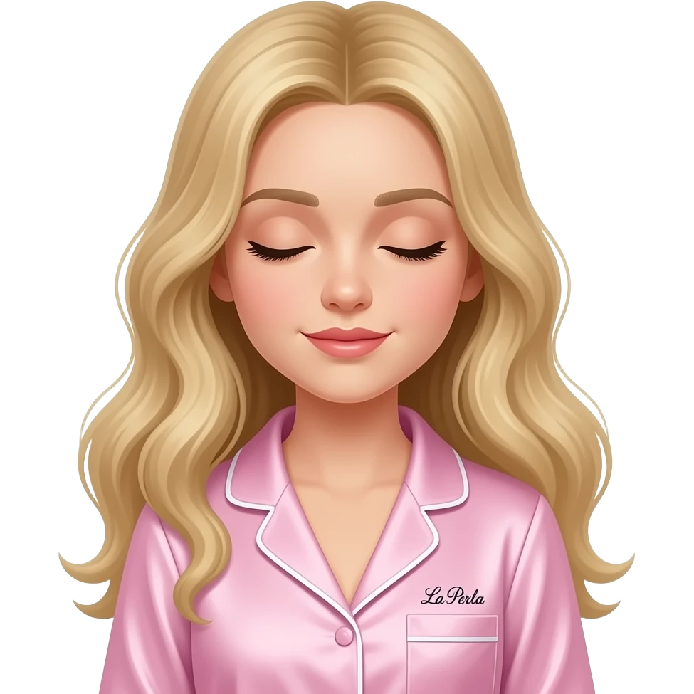 blondie girl long hair sleeping with la perla silk pink pyjamas emoji