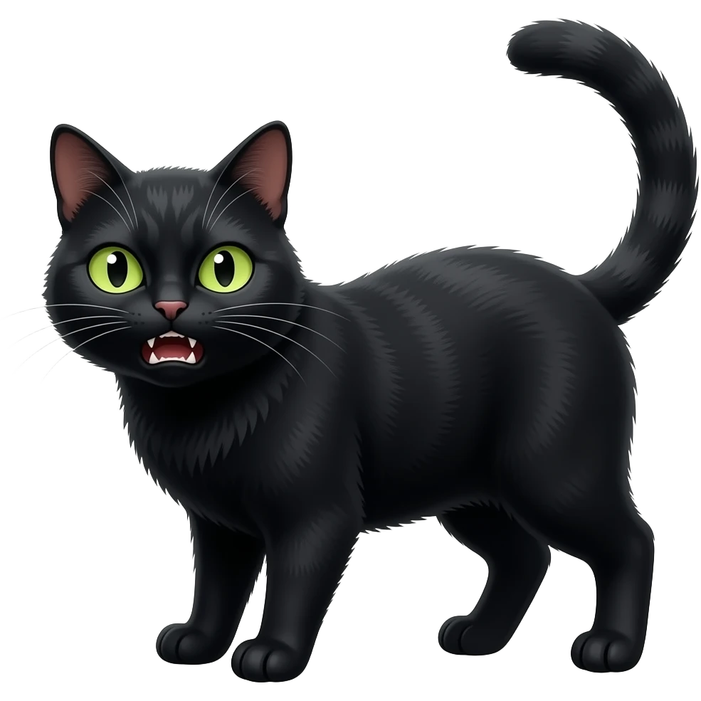 Black cat name larry and is scary emoji