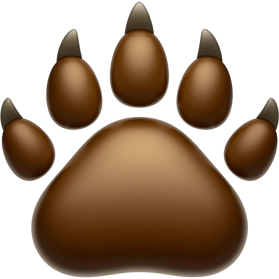 Brown wolf paw emoji