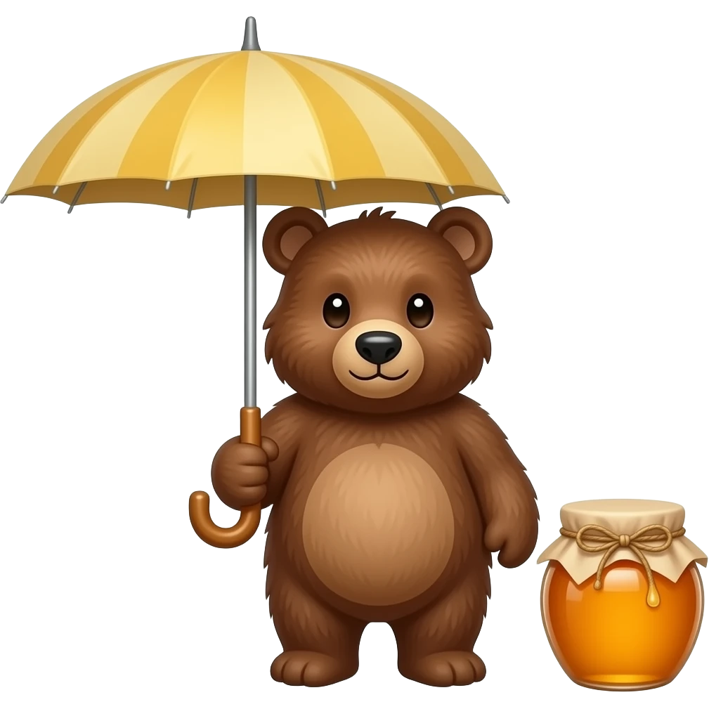 bear and honey and umbrella emoji