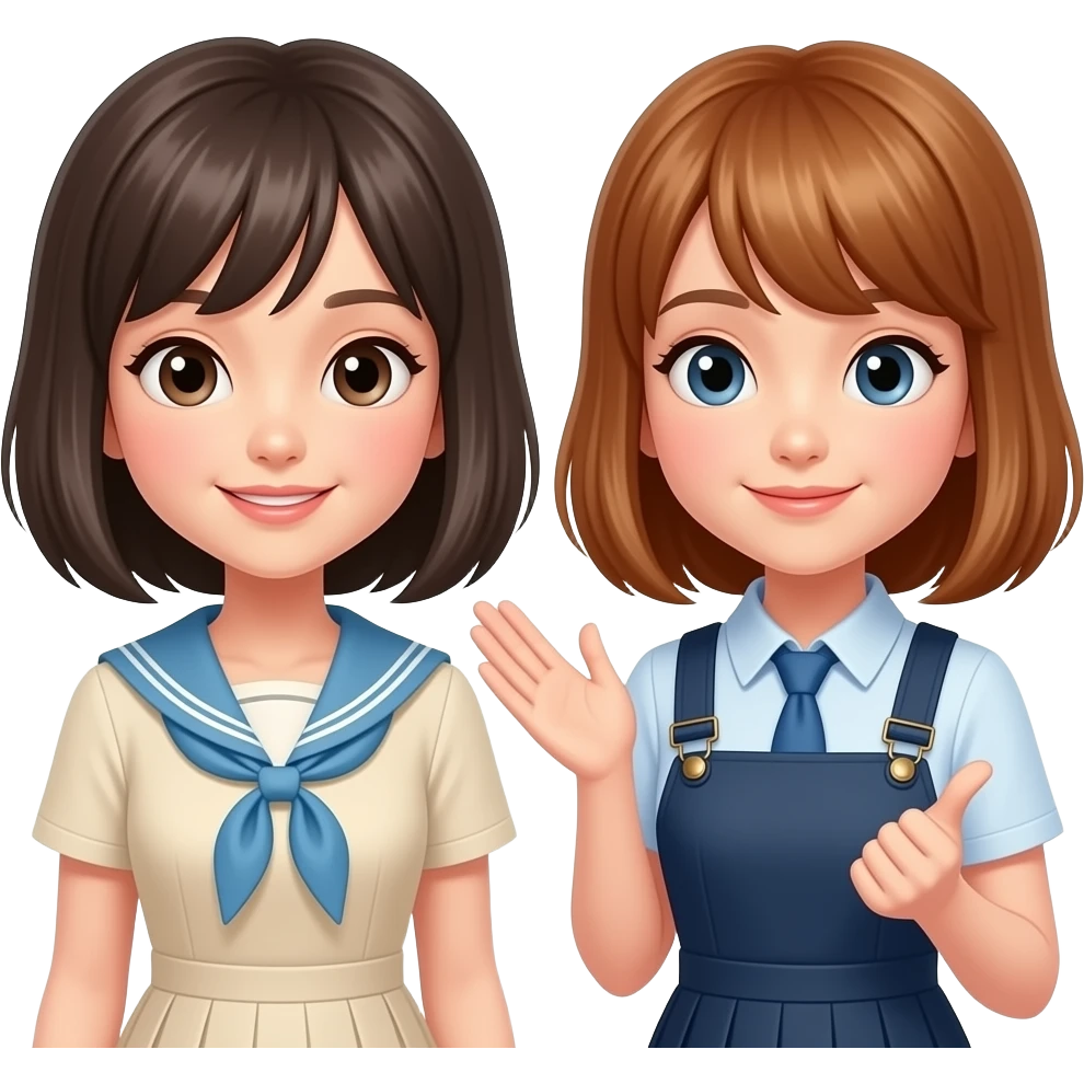 japanese and european beautiful girls with english conversation emoji