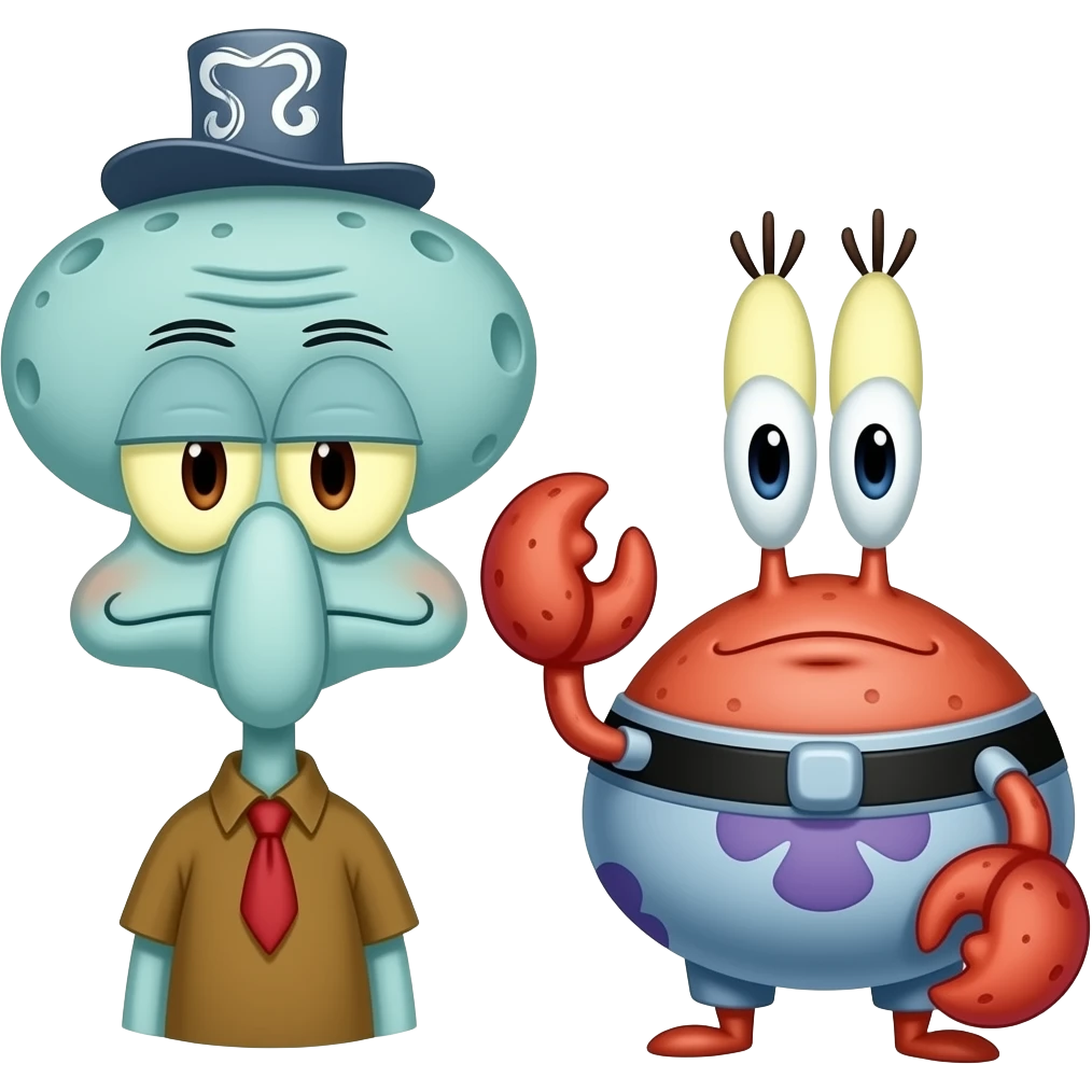 Squidward and Mr. Krabs from SpongeBob SquarePants emoji