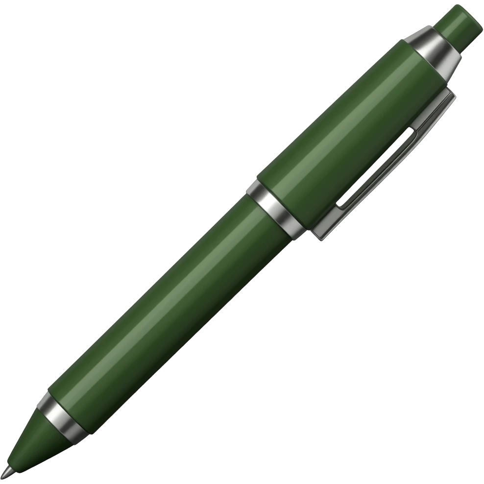 pen is dark olive green emoji