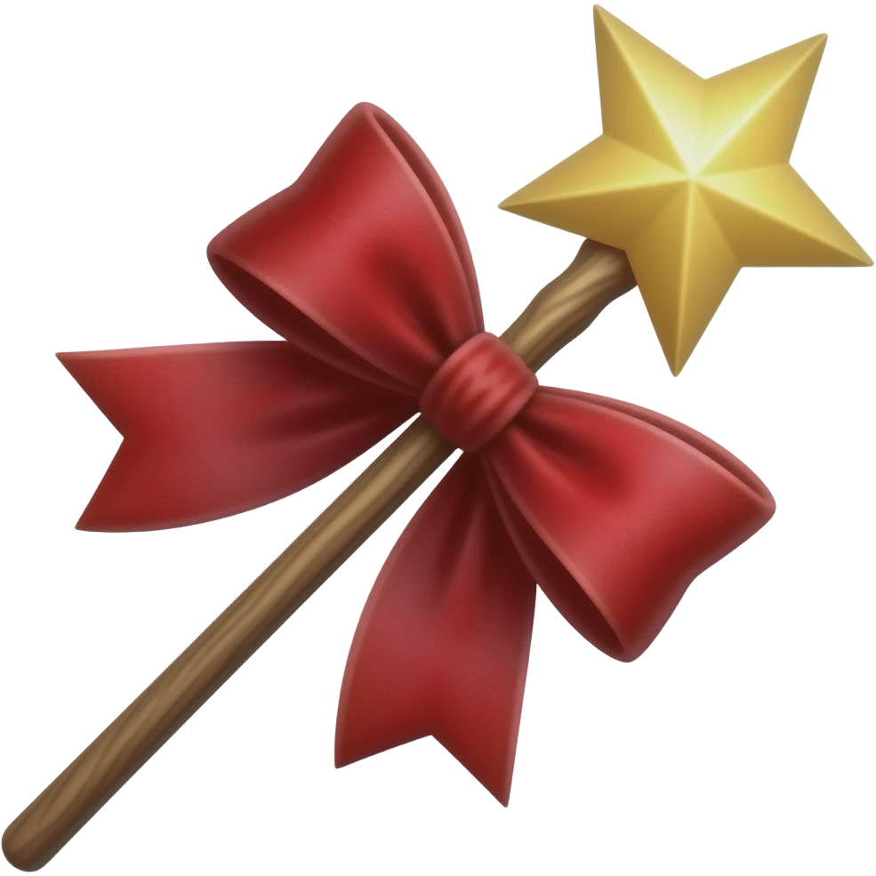 Red velvet ribboned magic wand emoji