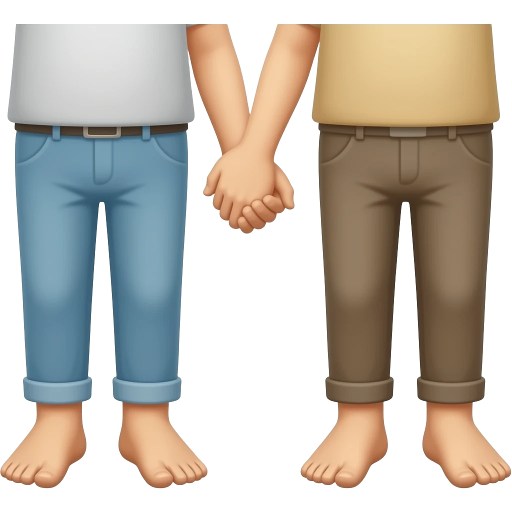 2 pairs of feet holding each other emoji