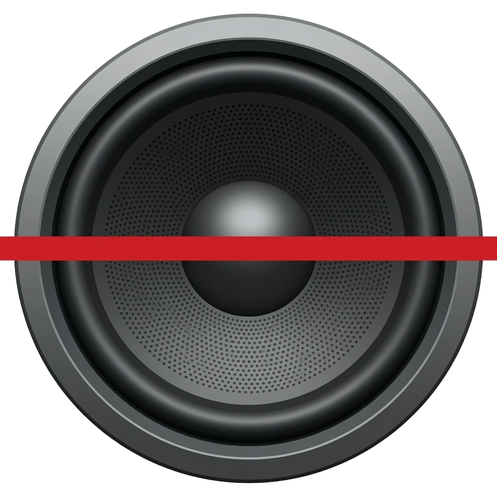 stereo speaker with a red line through it emoji