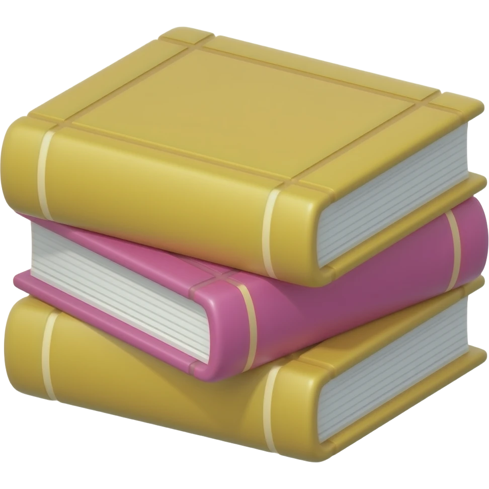 yellow pink books stack inspired by Barbie colour palette emoji