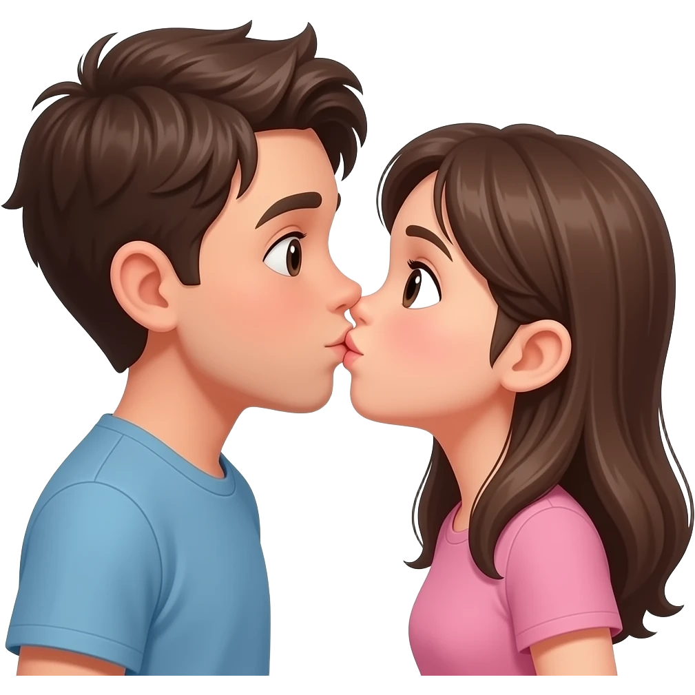 A boy and girl kissing emoji
