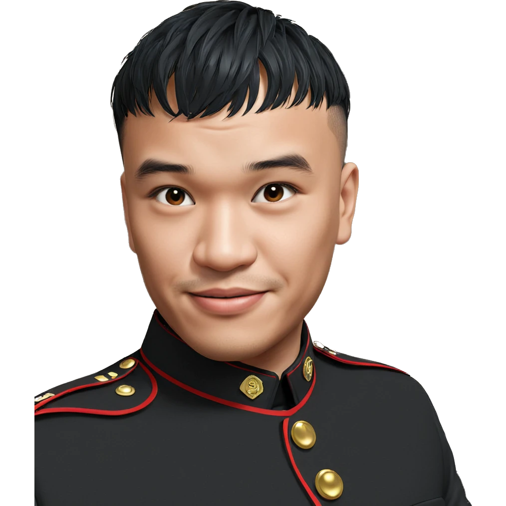 military boy in black uniform emoji