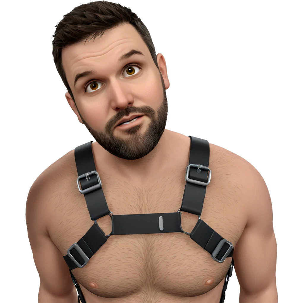 bearded boy in harness emoji
