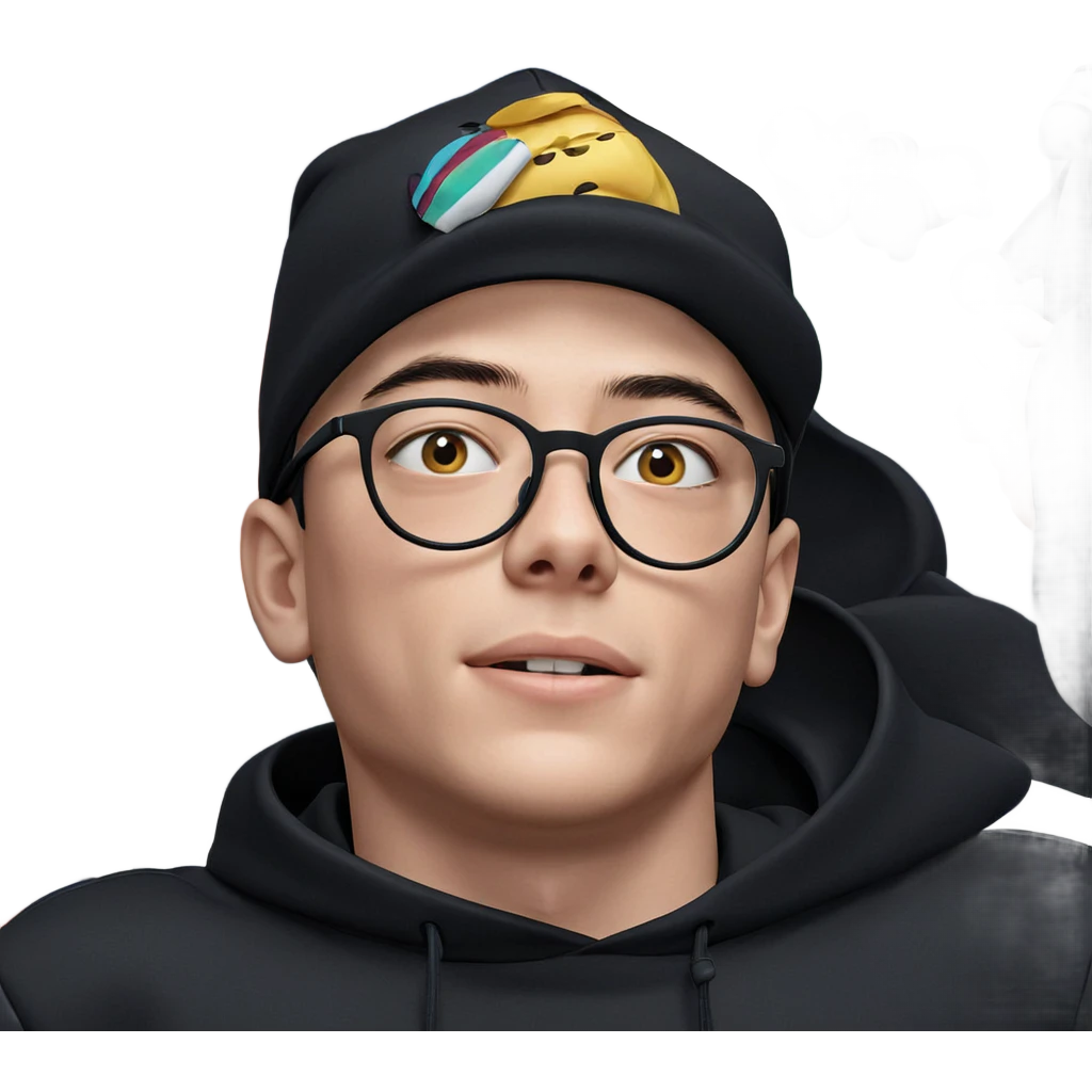 boy in black hoodie portrait emoji