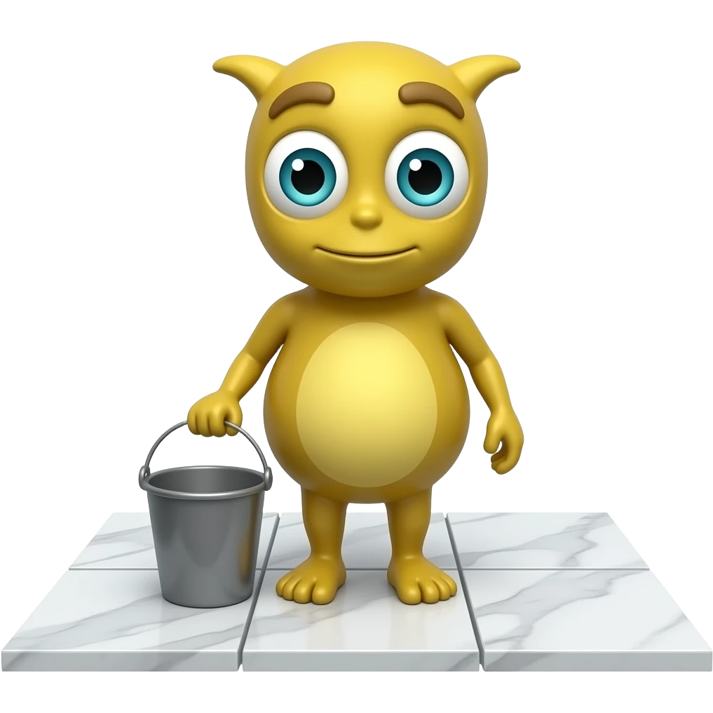 mob with a bucket on marble tiles floor emoji