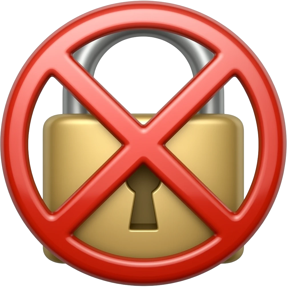 Emoji de error,requiero especificamente que aparezca lo del candado bloqueado y sin acceso emoji