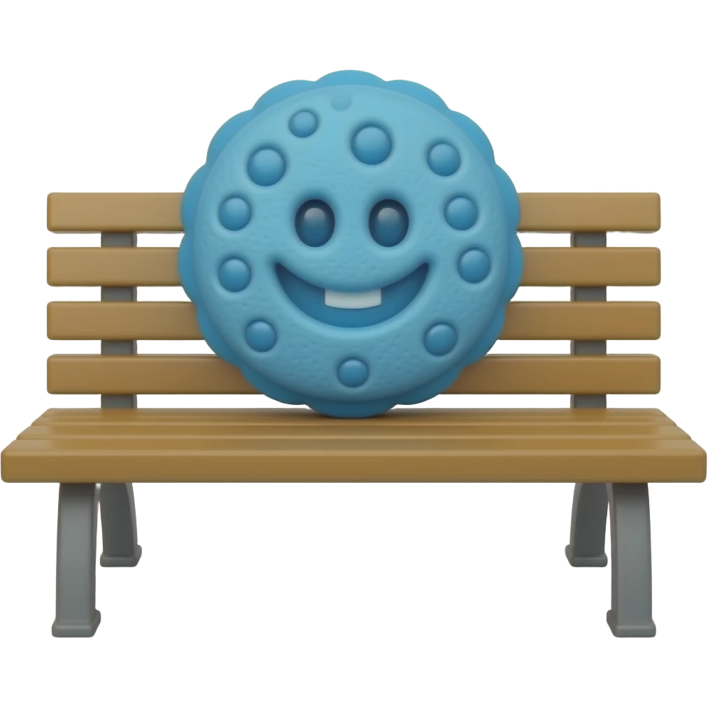 A blue eating park cookie emoji