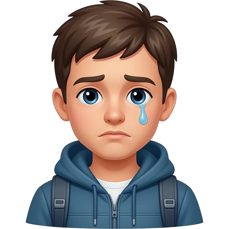 it takes too many time for getting to school by subway so the boy is tired(add the subway emoji) emoji