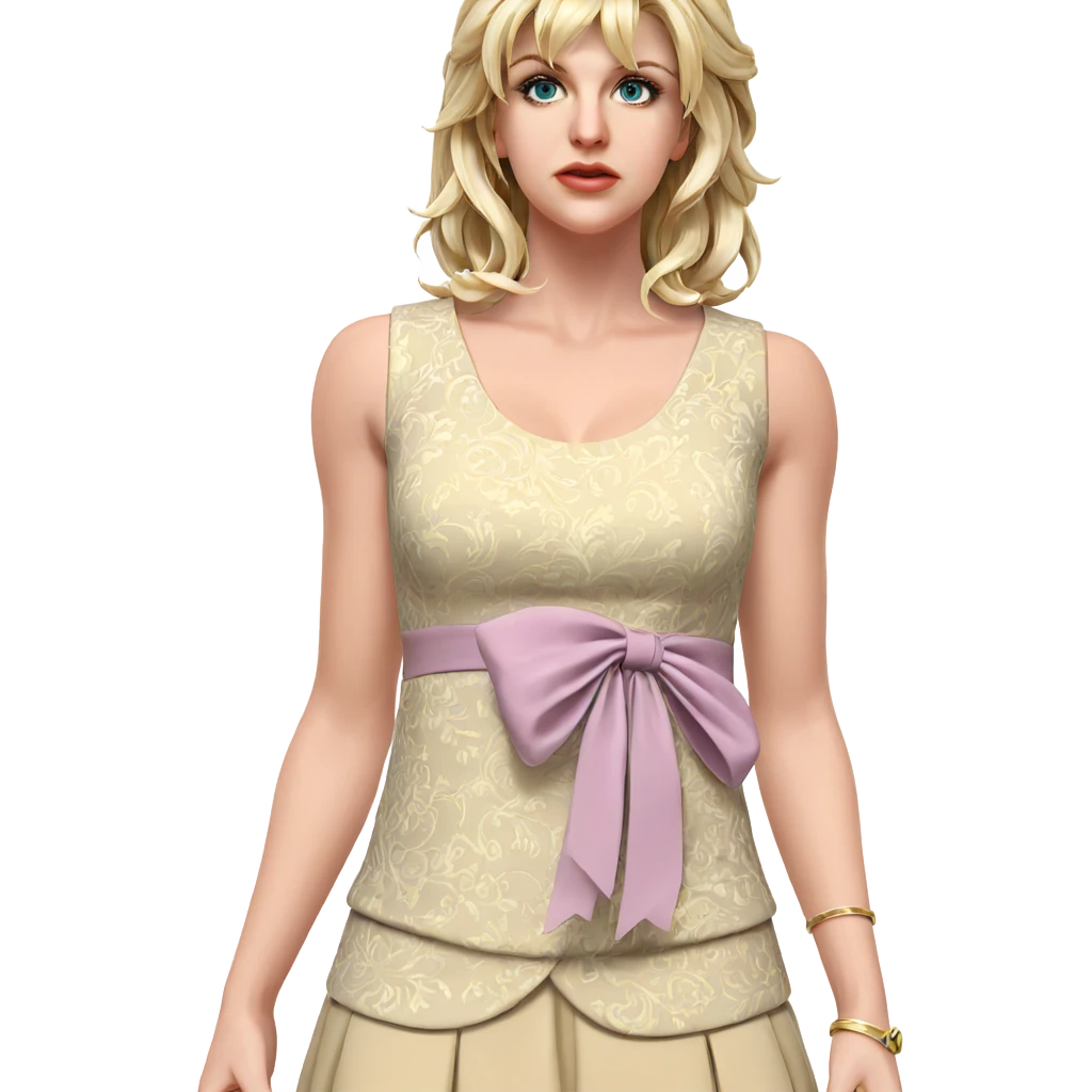 blonde girl in elegant dress emoji