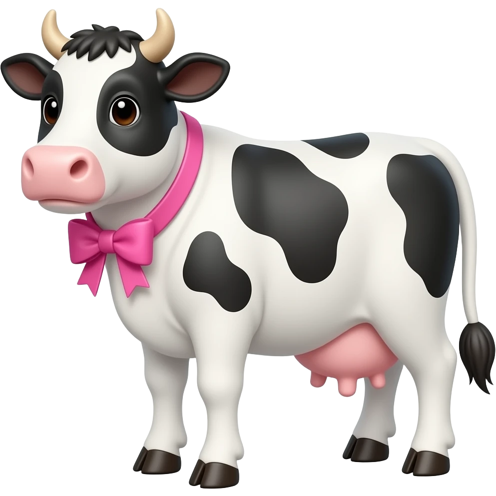 Cow with pink bows emoji