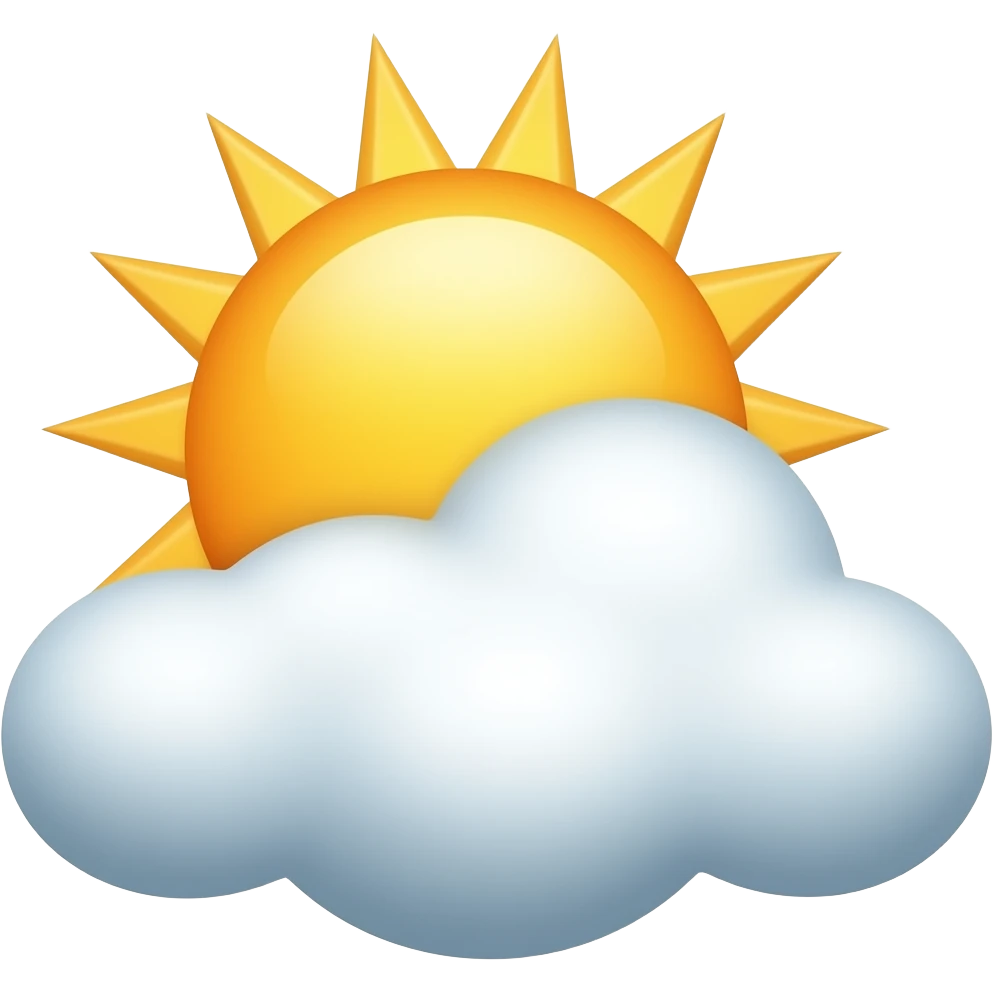 sun shinning from behind cloud without background emoji